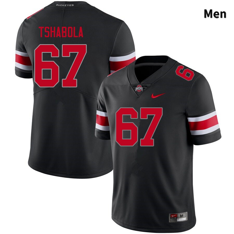 Ohio State Buckeyes Tegra Tshabola Men's #67 Blackout Authentic Stitched College Football Jersey